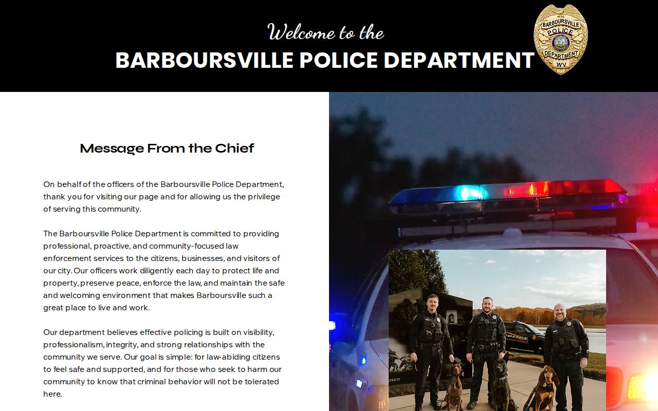 Cabell County arrest records source for Barboursville Police