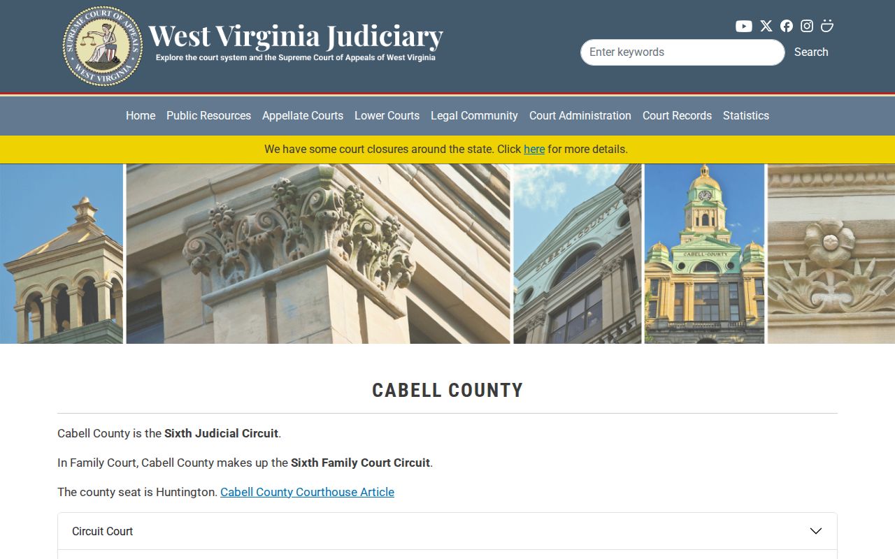 Cabell County criminal court cases judiciary directory