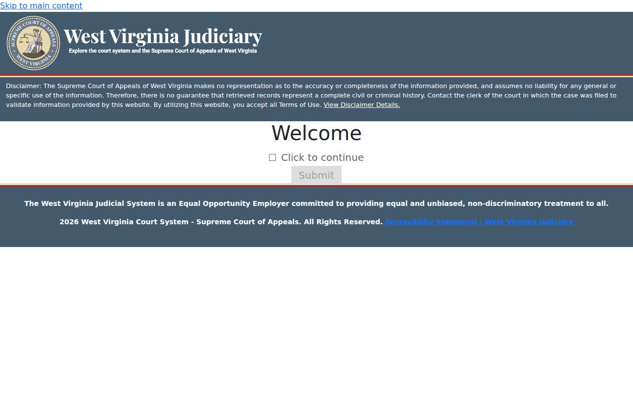 Cabell County criminal court case Magistrate Record Search interface