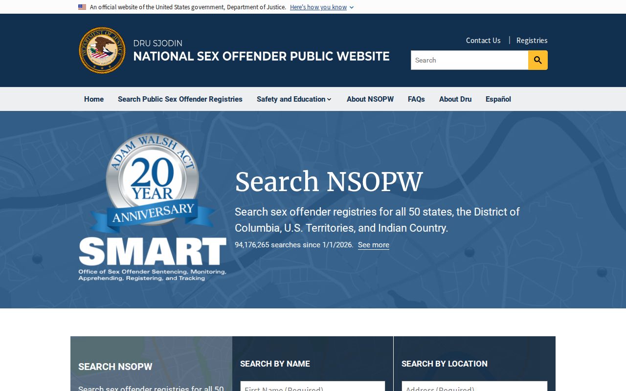 National search layer for a Cabell County sex offender check